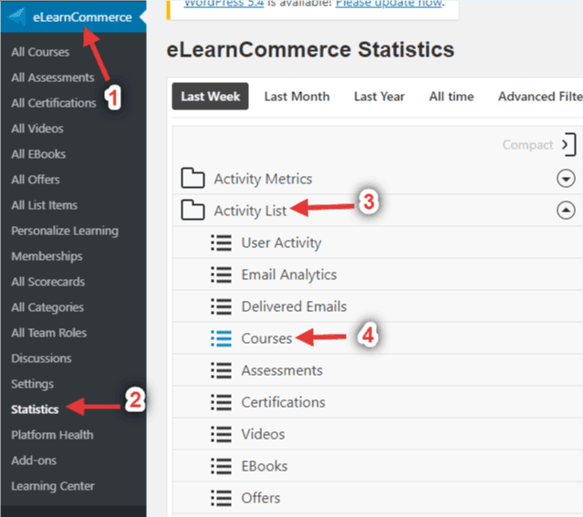 Course Completion and User Progress Statistics and Report Download ...